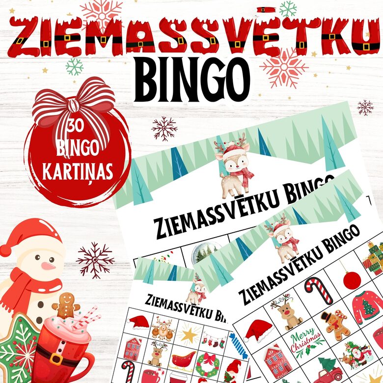 Spēle "Ziemassvētku Bingo", digitāls PDF fails